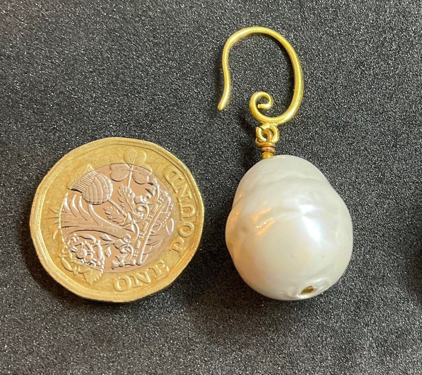 Handmade Gold Plated Shell Pearl Drop Earrings