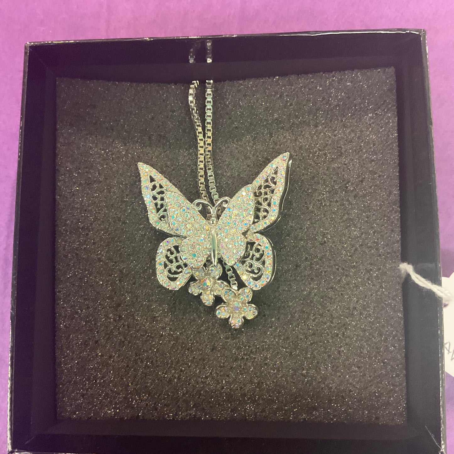 Vintage Butler and Wilson Rhinestone Butterfly Pendant