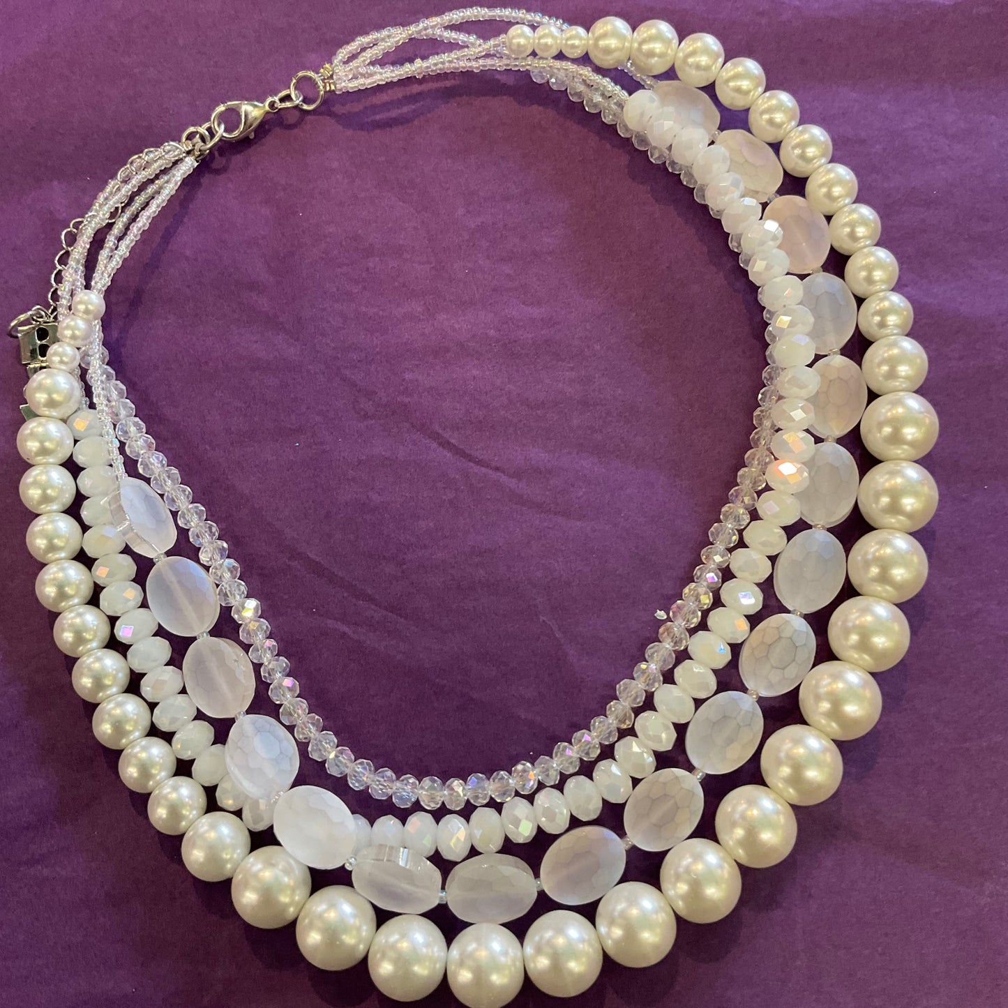 Vintage Butler and Wilson statement Bridal Faux pearl and crystal necklace, wedding, art deco, prom, rarely worn in original box