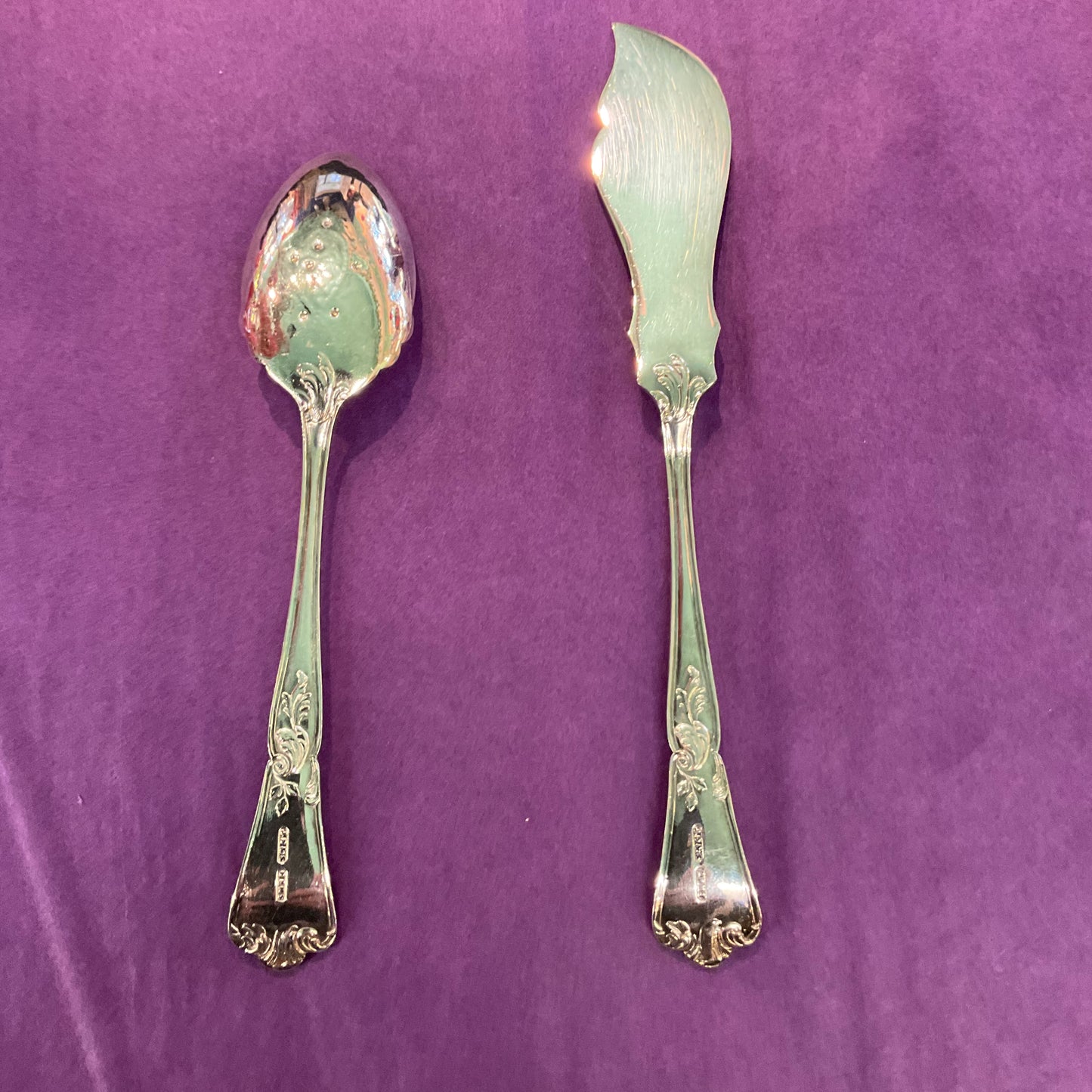 Vintage Silver Plated Engraved Serving Set