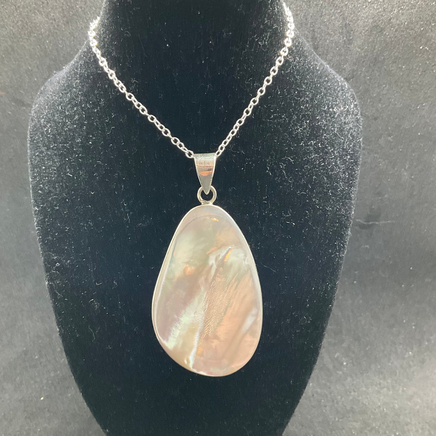 Vintage Mother of Pearl and 925 Silver Pendant