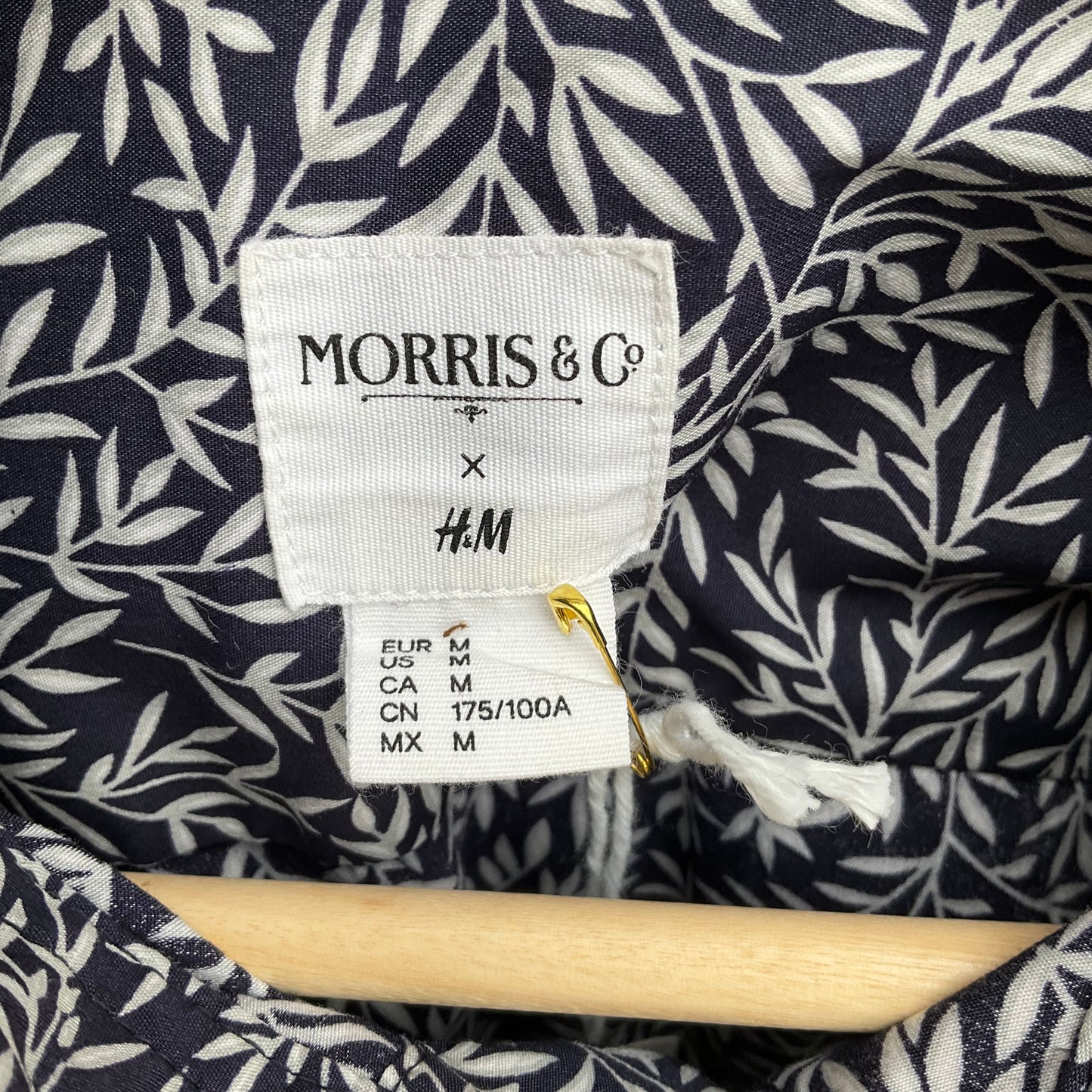 Vintage MORRIS And CO Blue and white gents shirt by H and M, size M (36/38” chest)
