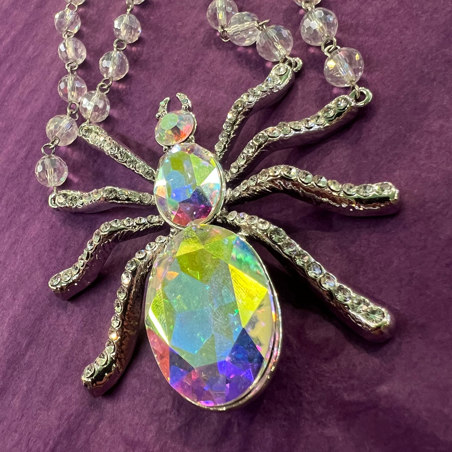 Vintage Butler and Wilson Crystal Spider Necklace - Statement Jewellery