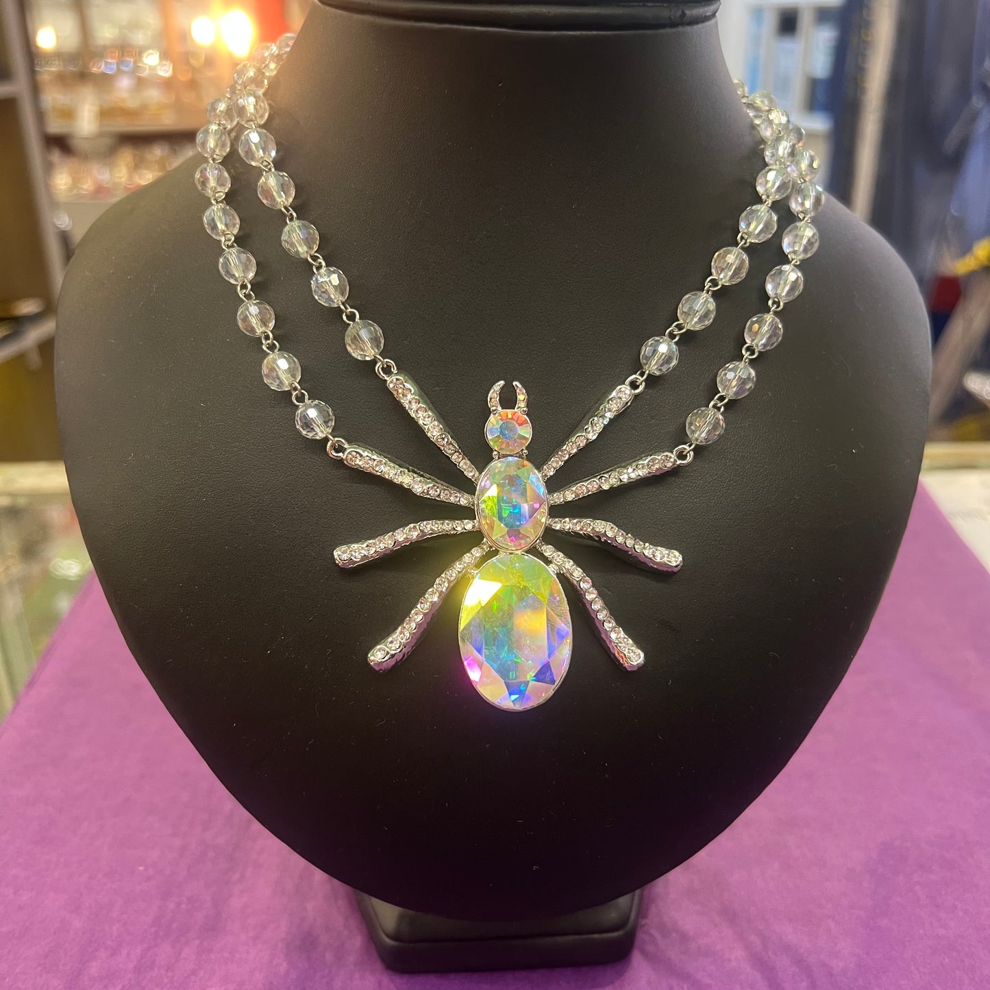Vintage Butler and Wilson Crystal Spider Necklace - Statement Jewellery