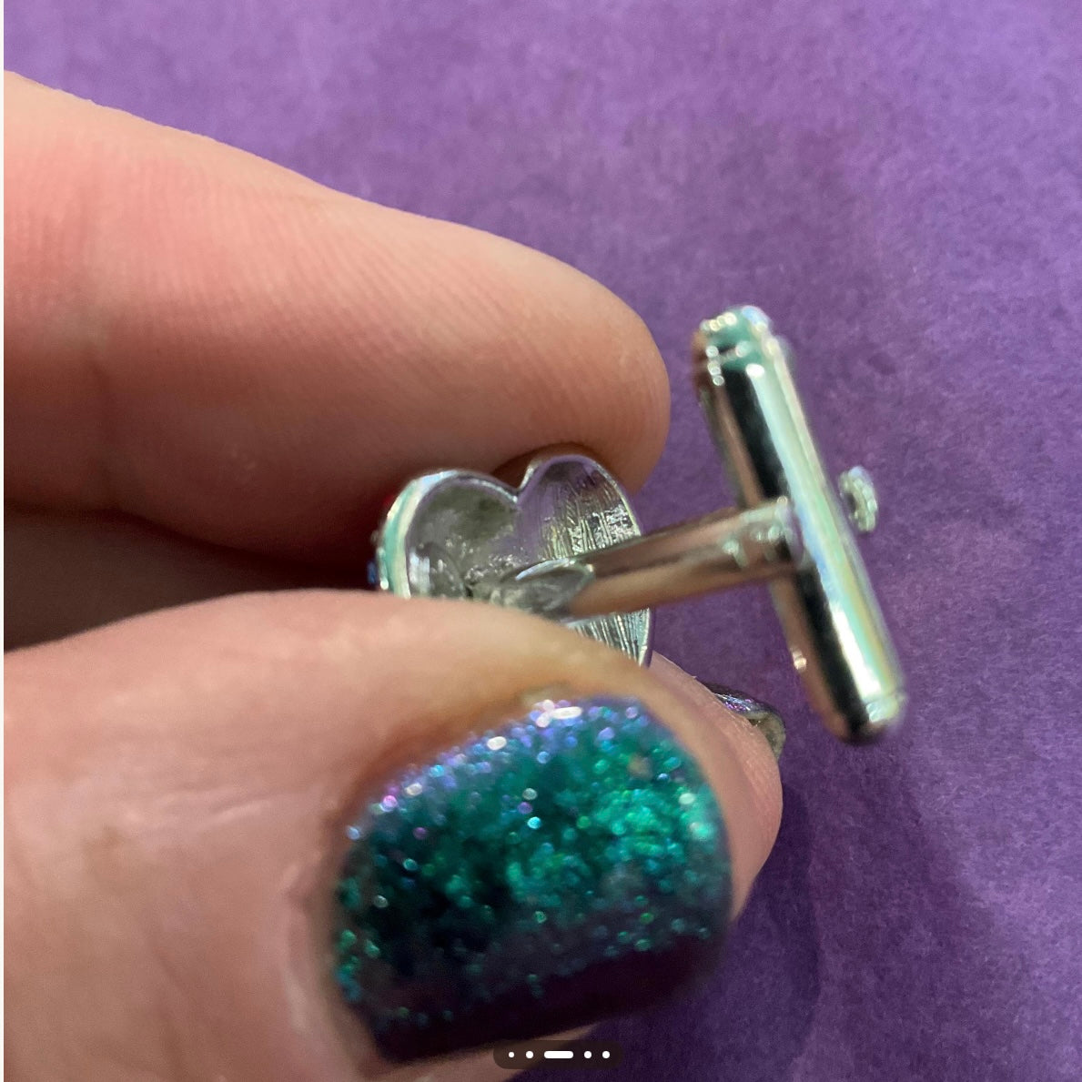 Vintage Butler and Wilson British Union Jack Flag Heart Shaped Cufflinks, Signed in Original Box, Wedding Groom Gifts