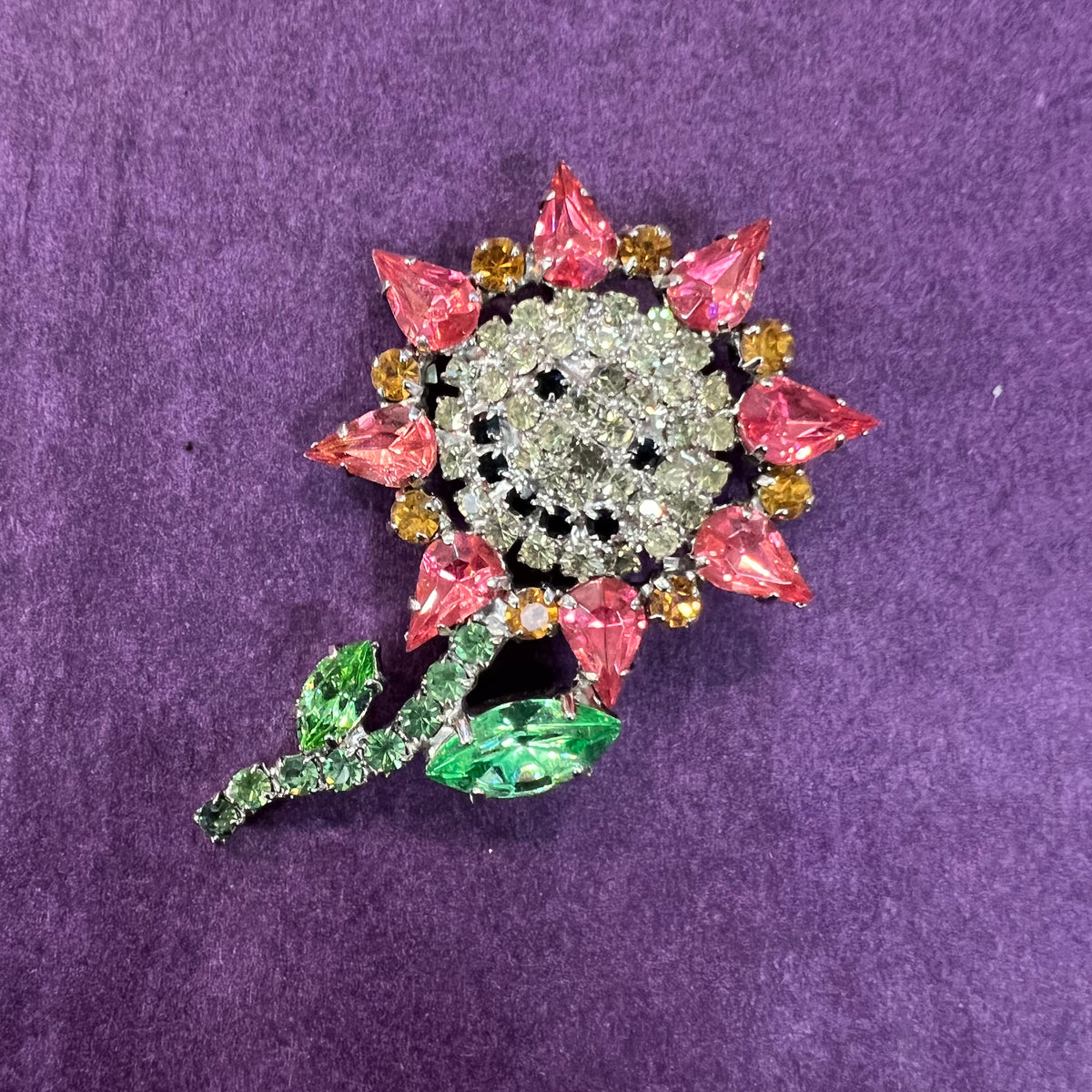 Vintage Butler & Wilson Smiling Sunflower Brooch