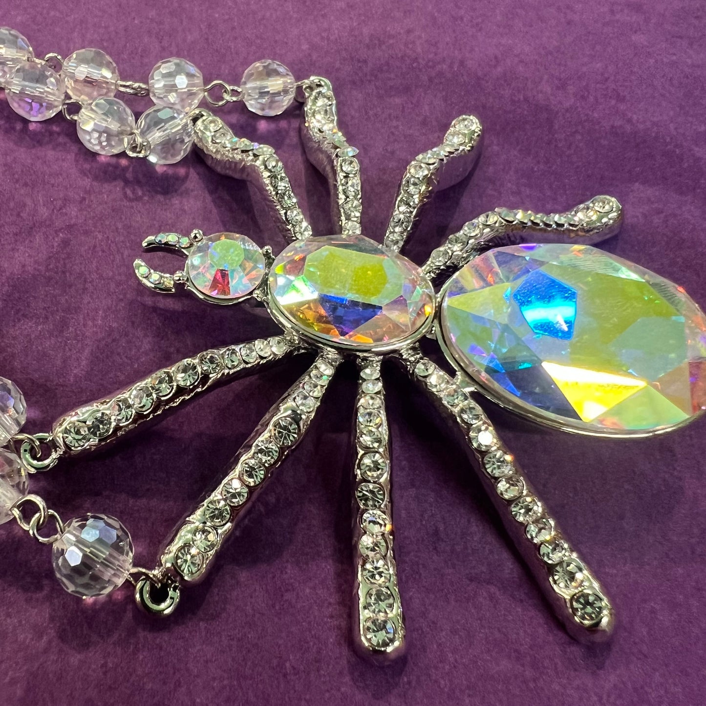 Vintage Butler and Wilson Crystal Spider Necklace - Statement Jewellery