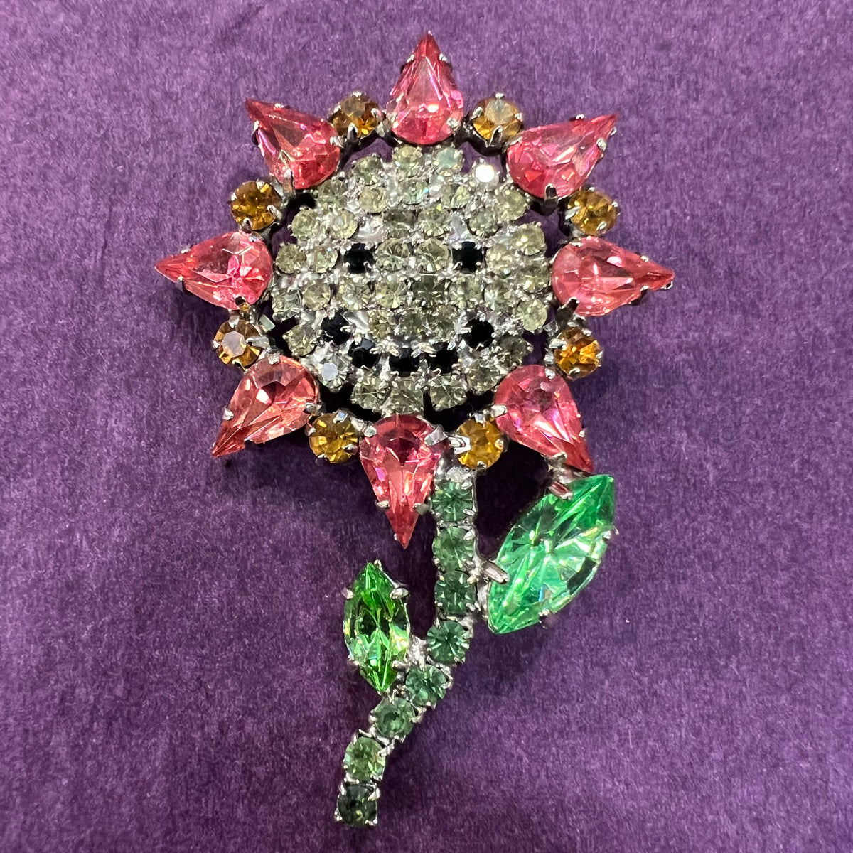 Vintage Butler & Wilson Smiling Sunflower Brooch