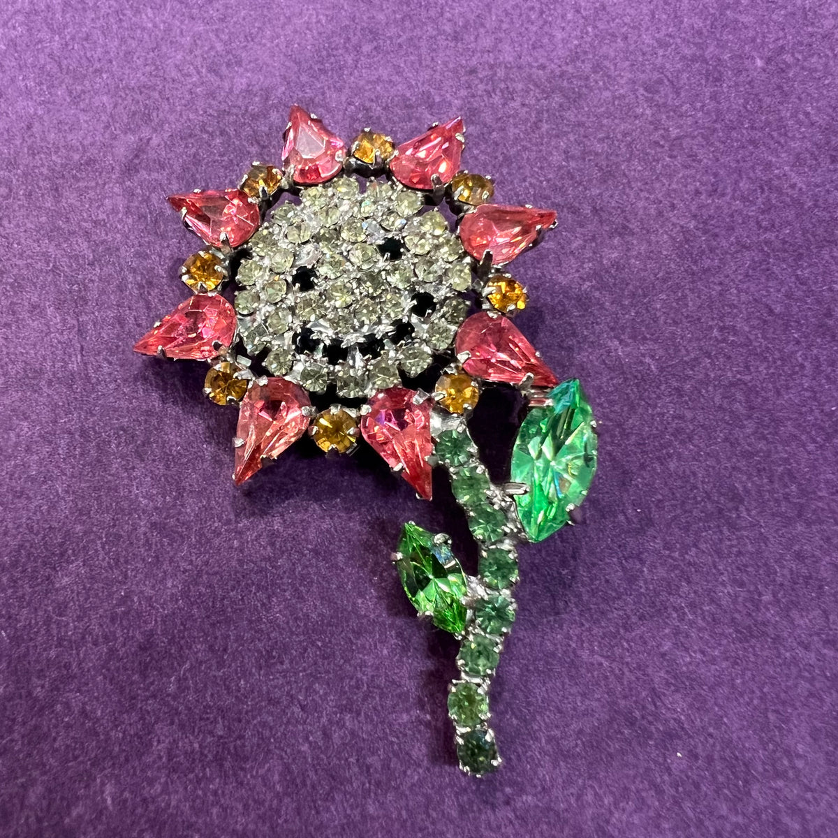 Vintage Butler & Wilson Smiling Sunflower Brooch