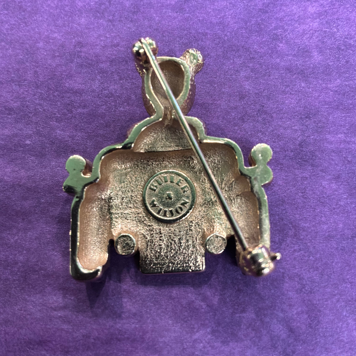 Vintage Butler and Wilson Crystal Fred Bear in a Motor Car Brooch