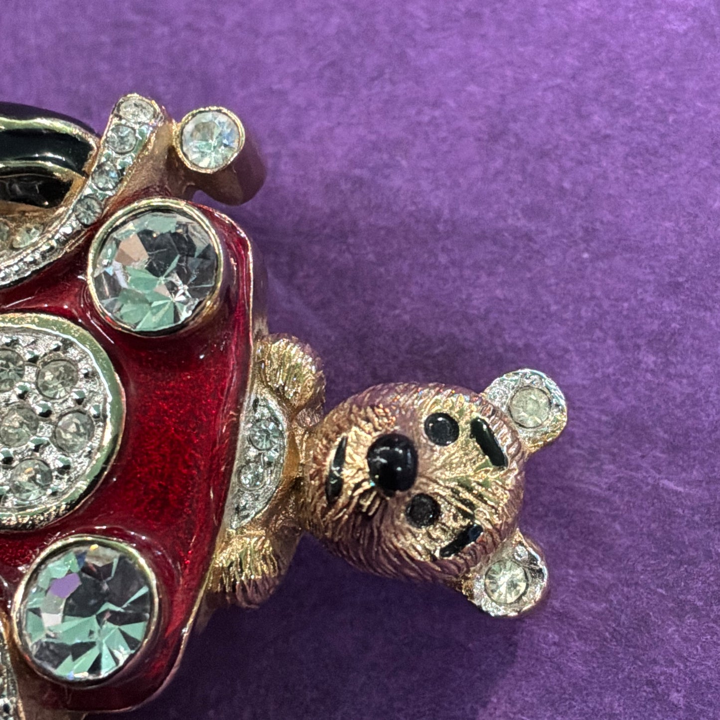 Vintage Butler and Wilson Crystal Fred Bear in a Motor Car Brooch