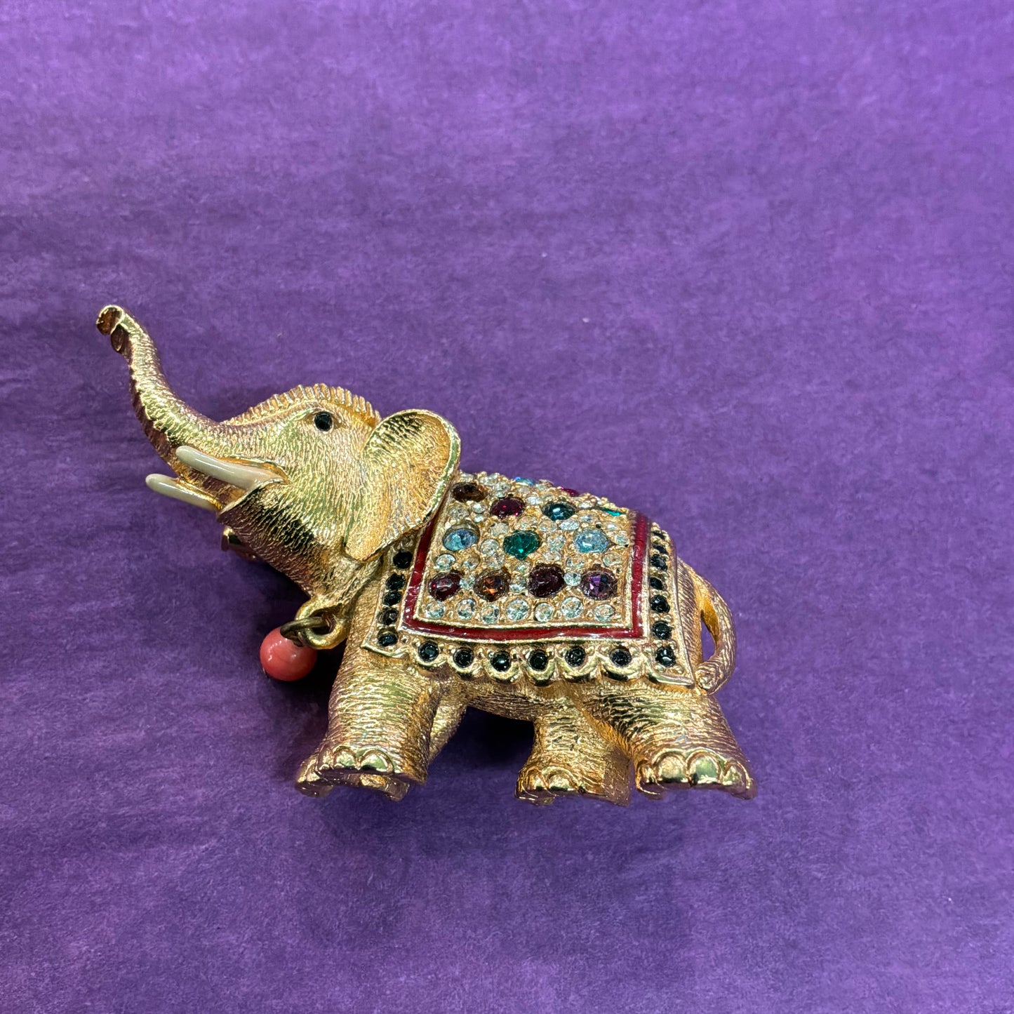 Vintage Butler and Wilson Large Golden Elephant Crystal Brooch