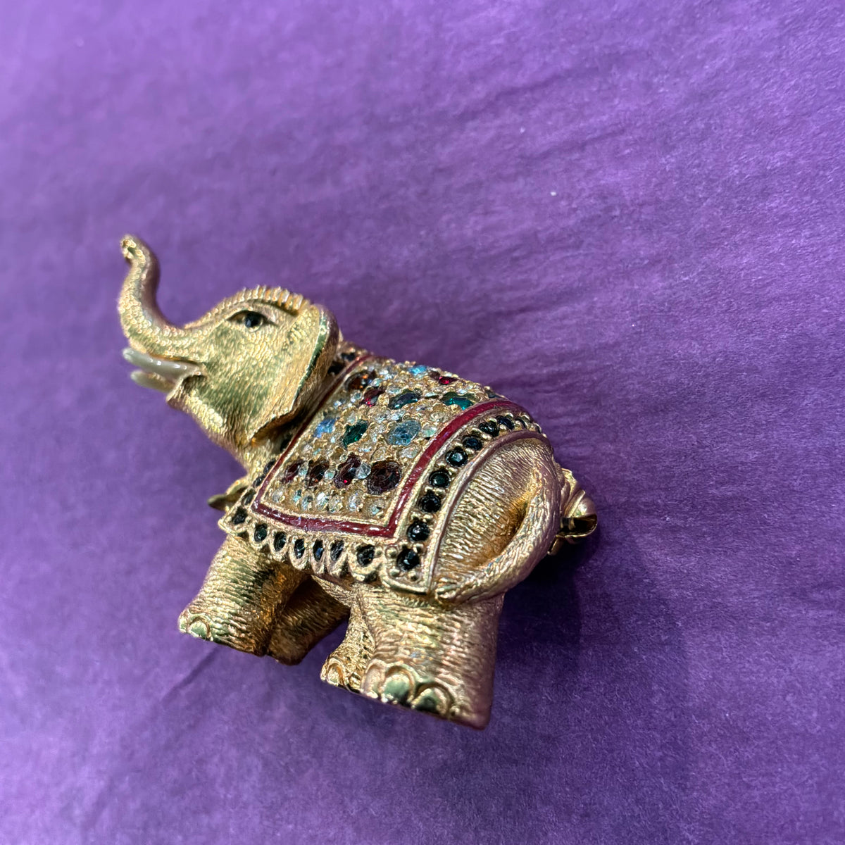 Vintage Butler and Wilson Large Golden Elephant Crystal Brooch
