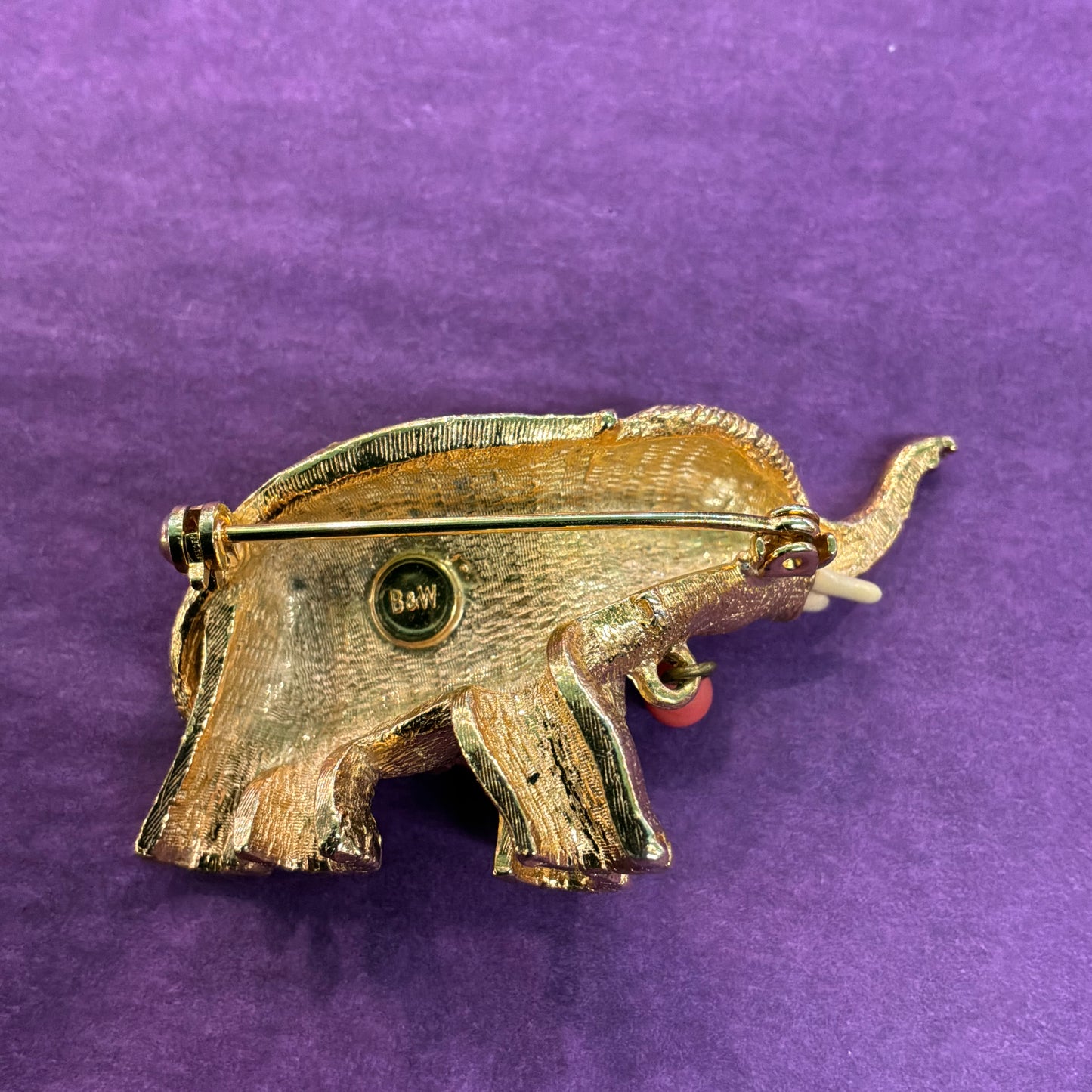 Vintage Butler and Wilson Large Golden Elephant Crystal Brooch