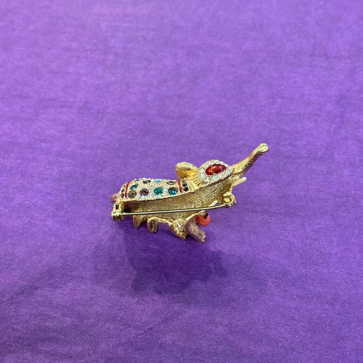 Vintage Butler and Wilson Large Golden Elephant Crystal Brooch
