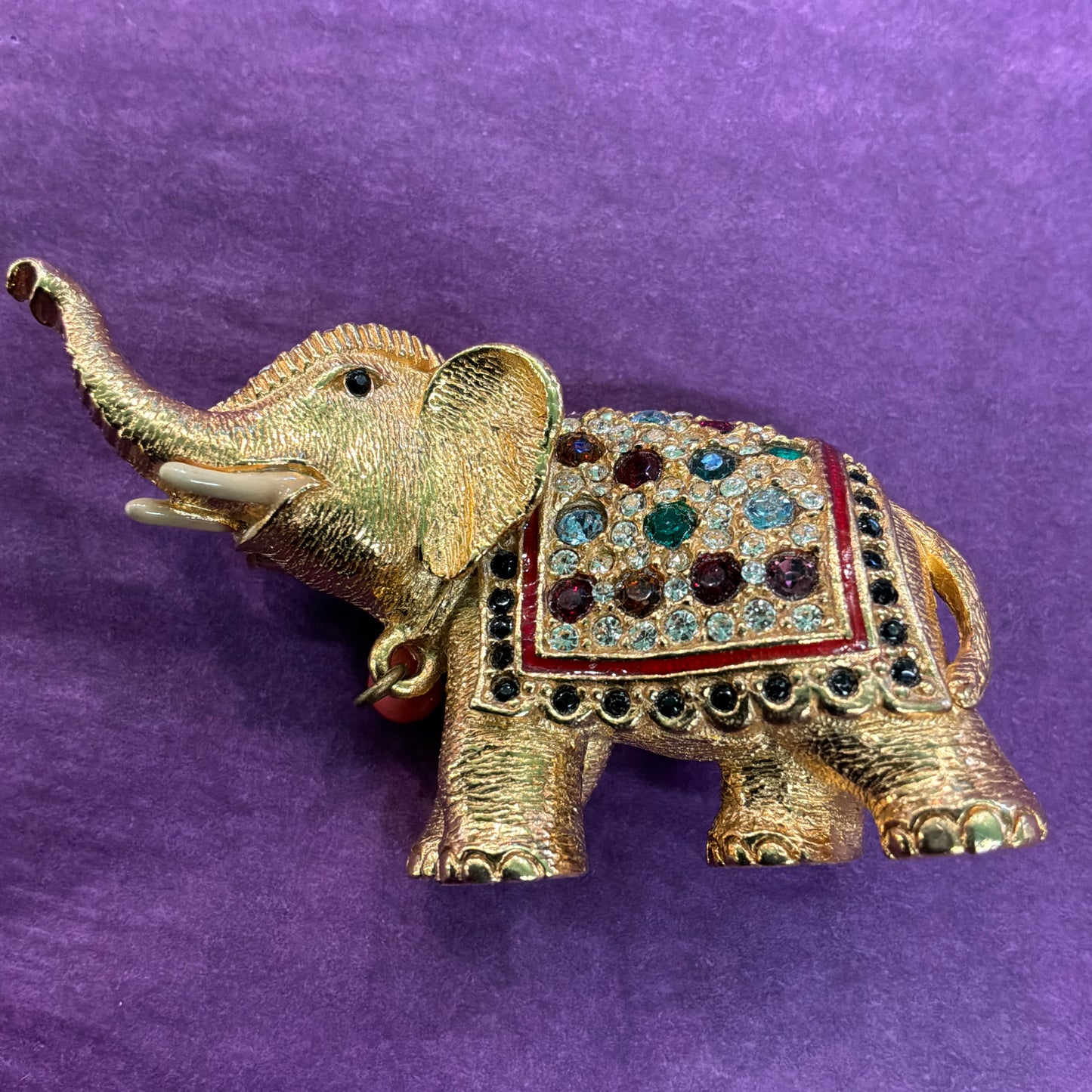 Vintage Butler and Wilson Large Golden Elephant Crystal Brooch