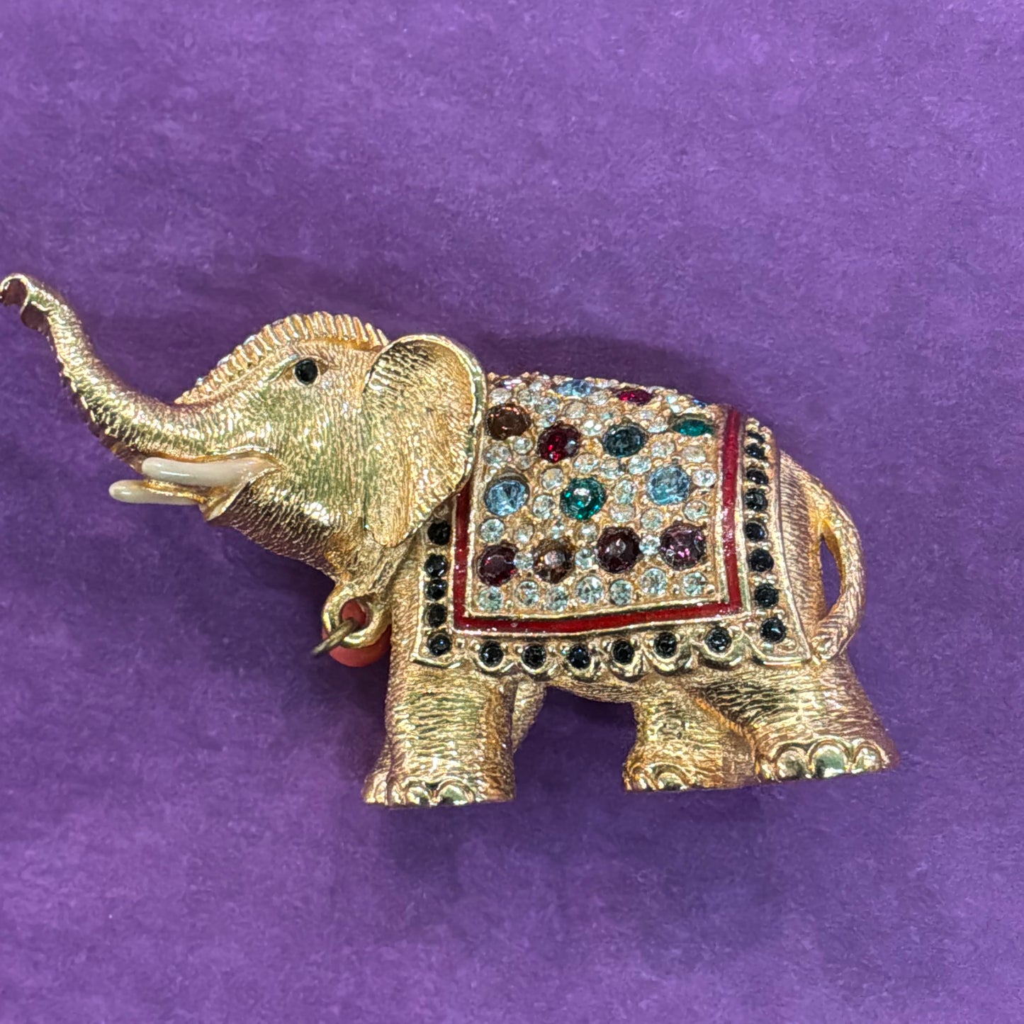 Vintage Butler and Wilson Large Golden Elephant Crystal Brooch