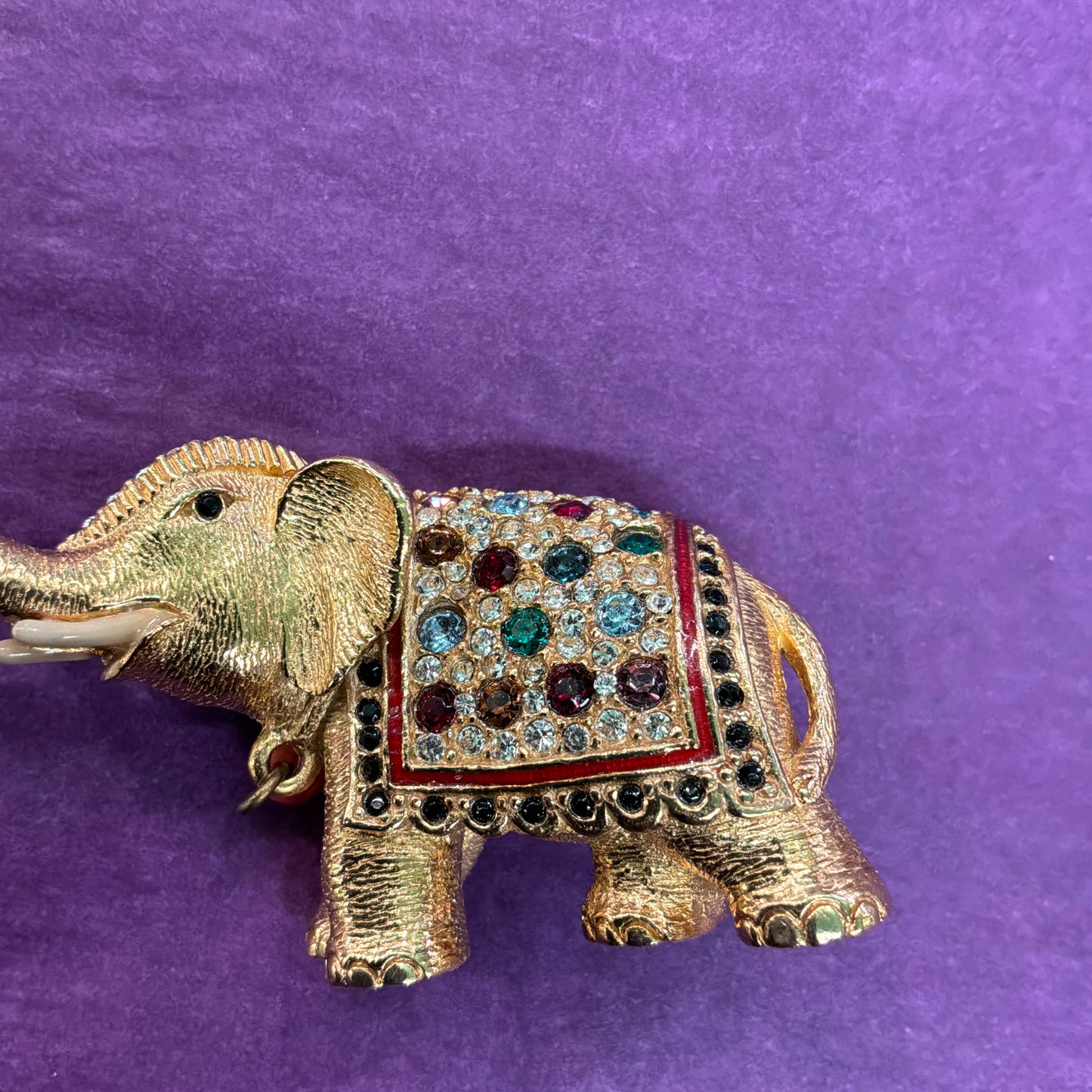 Vintage Butler and Wilson Large Golden Elephant Crystal Brooch