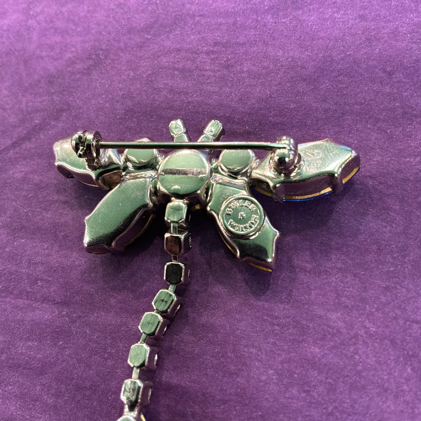 Vintage Butler and Wilson Rainbow Crystal Dragonfly Brooch