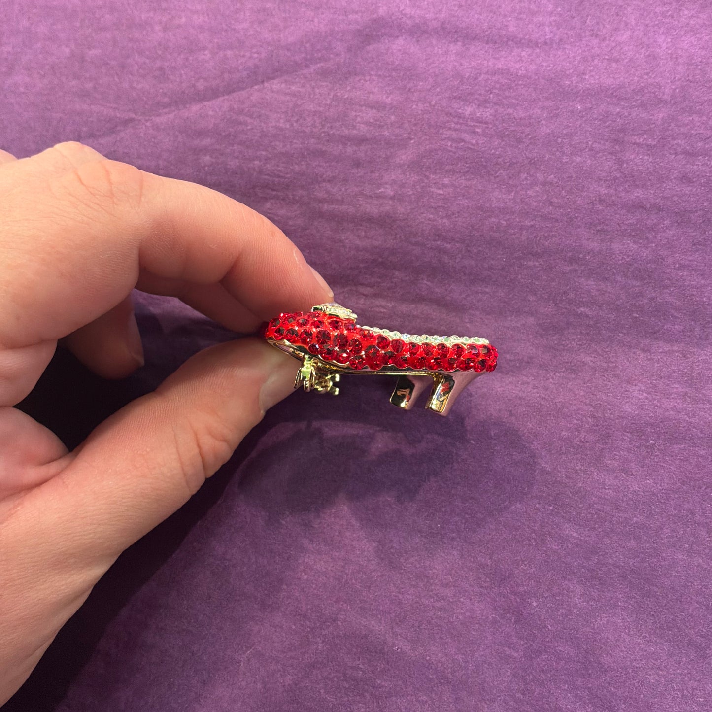 Vintage Butler and Wilson Dorothy Red Slippers Brooch, Crystal and Enamel