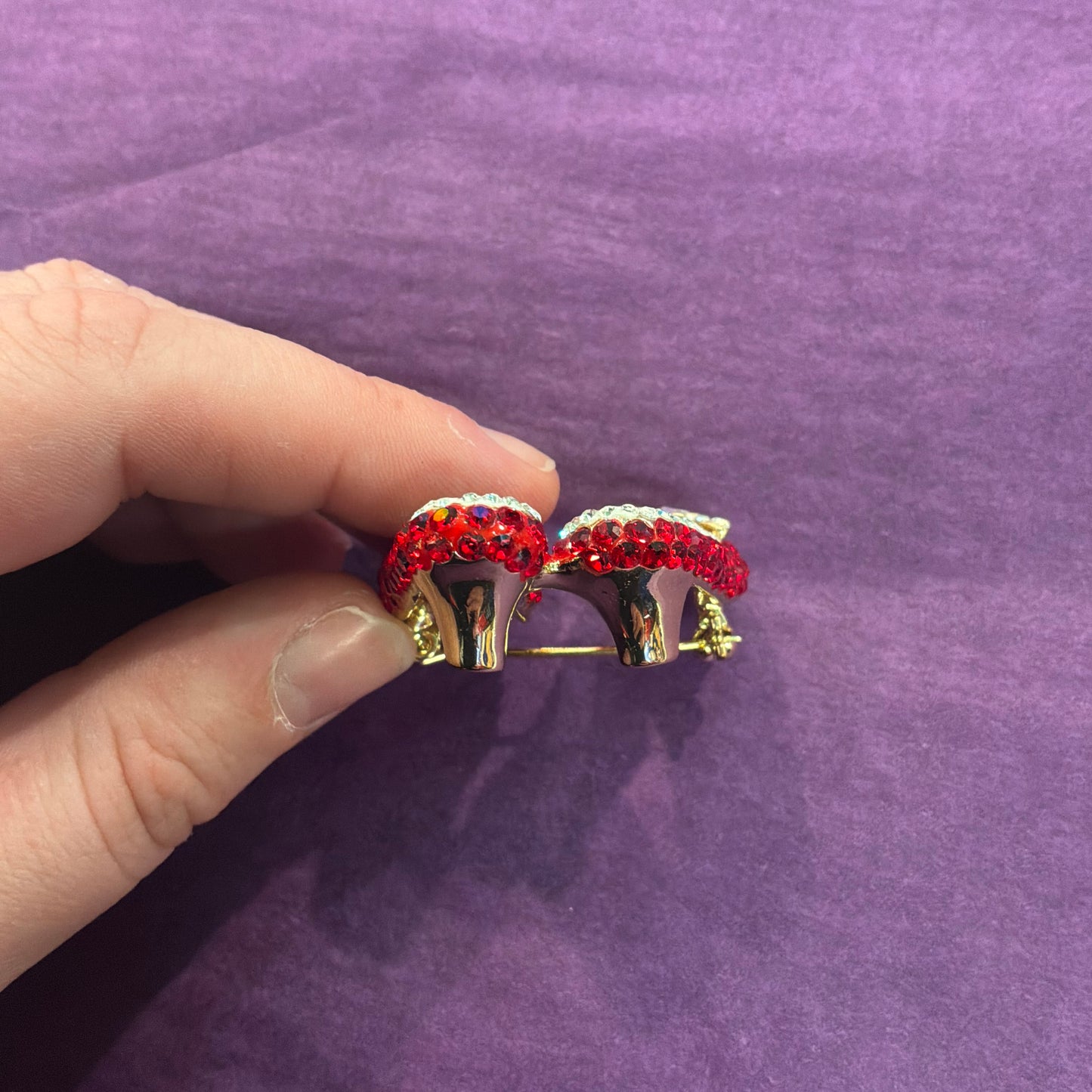 Vintage Butler and Wilson Dorothy Red Slippers Brooch, Crystal and Enamel
