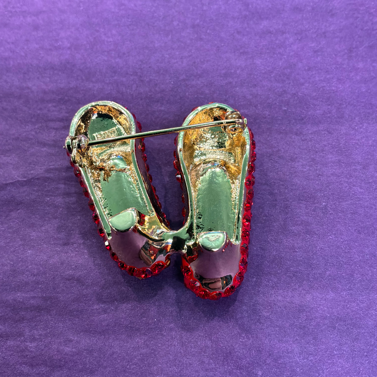 Vintage Butler and Wilson Dorothy Red Slippers Brooch, Crystal and Enamel
