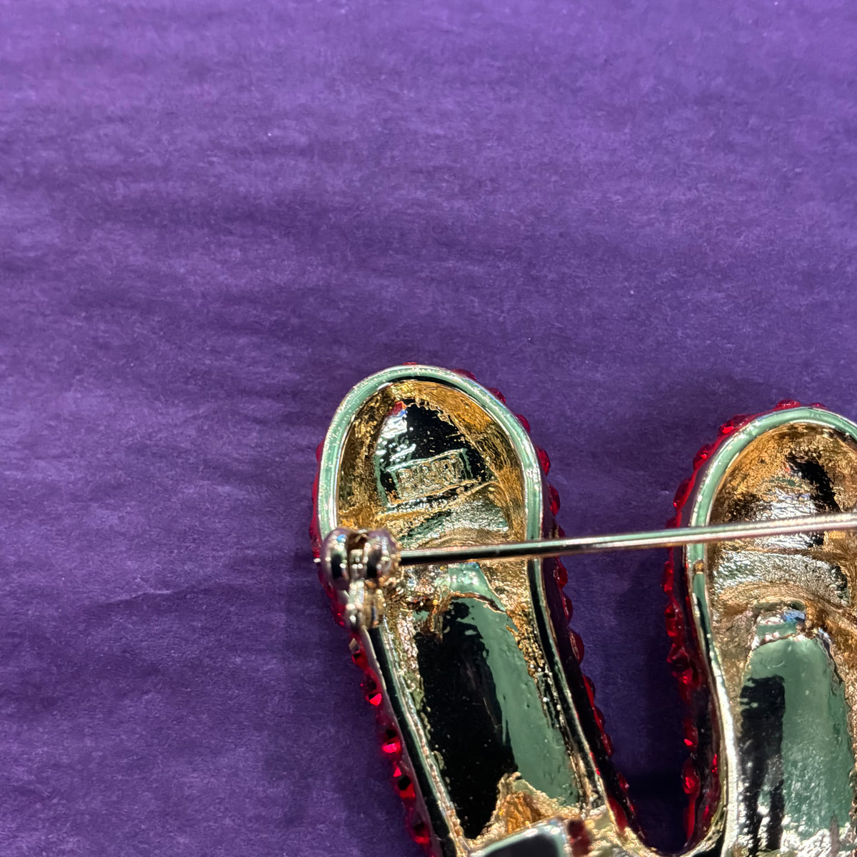 Vintage Butler and Wilson Dorothy Red Slippers Brooch, Crystal and Enamel