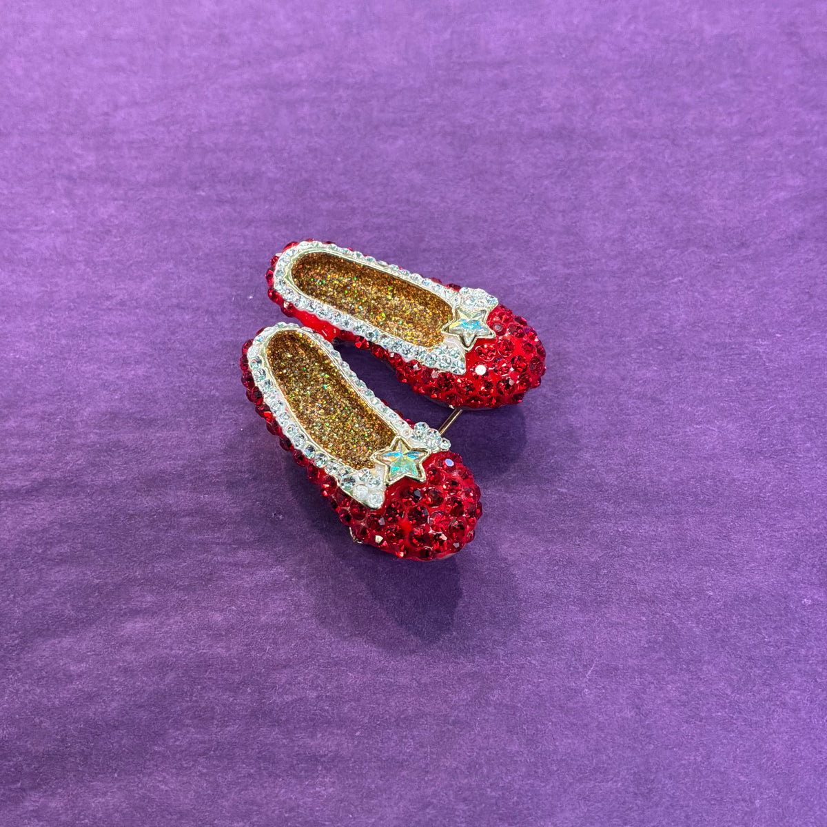 Vintage Butler and Wilson Dorothy Red Slippers Brooch, Crystal and Enamel