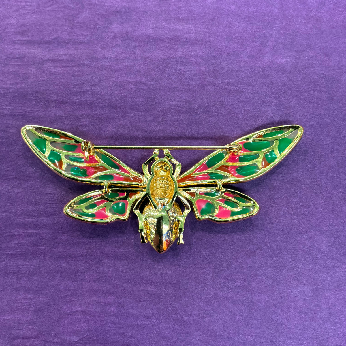 Vintage Butler and Wilson Crystal and Enamel Moth Brooch