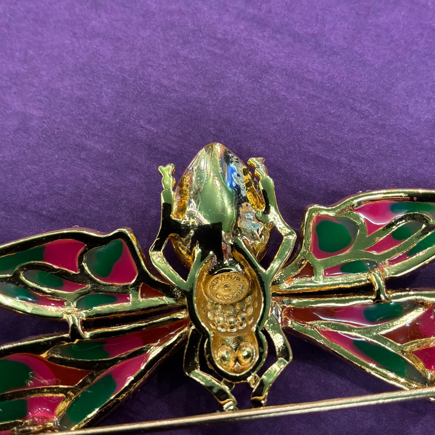 Vintage Butler and Wilson Crystal and Enamel Moth Brooch