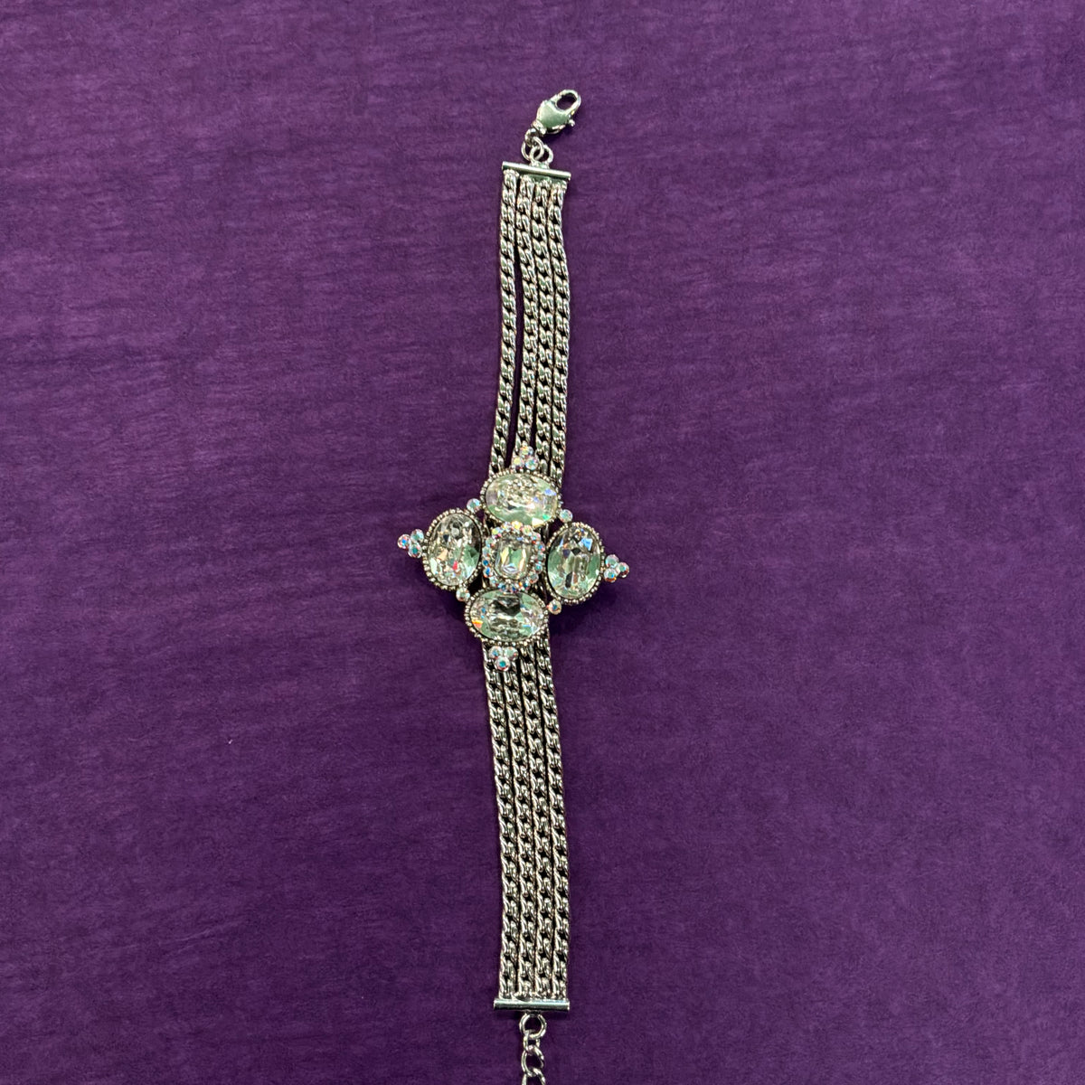Vintage Butler and Wilson Art Deco Style Statement Bracelet in Silver