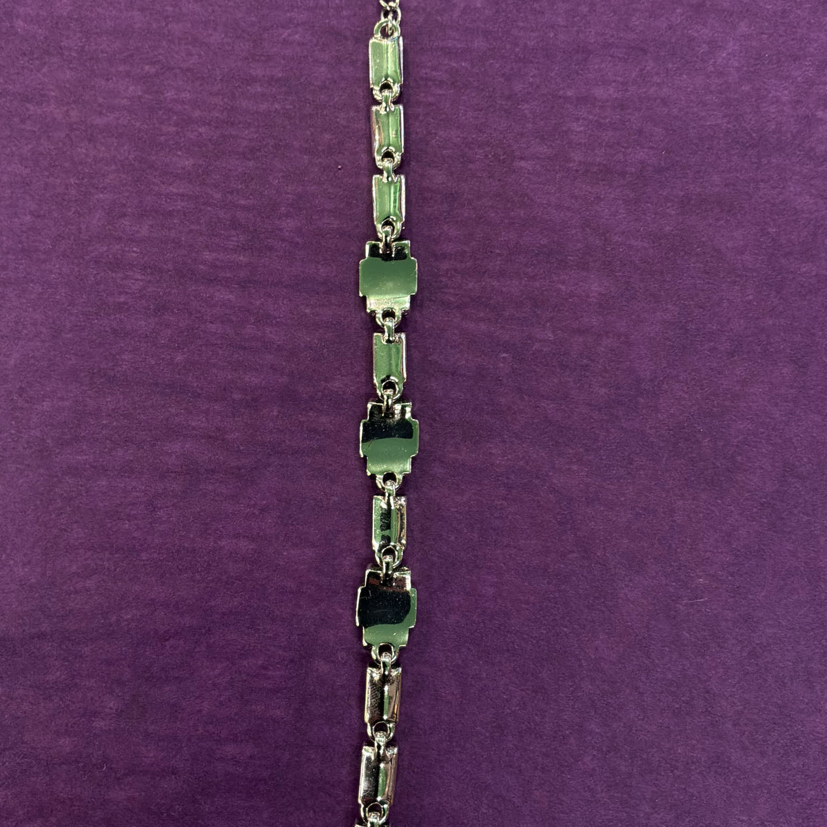 Vintage Butler & Wilson Art Deco Crystal Bracelet Silver Tone Baguette Statement