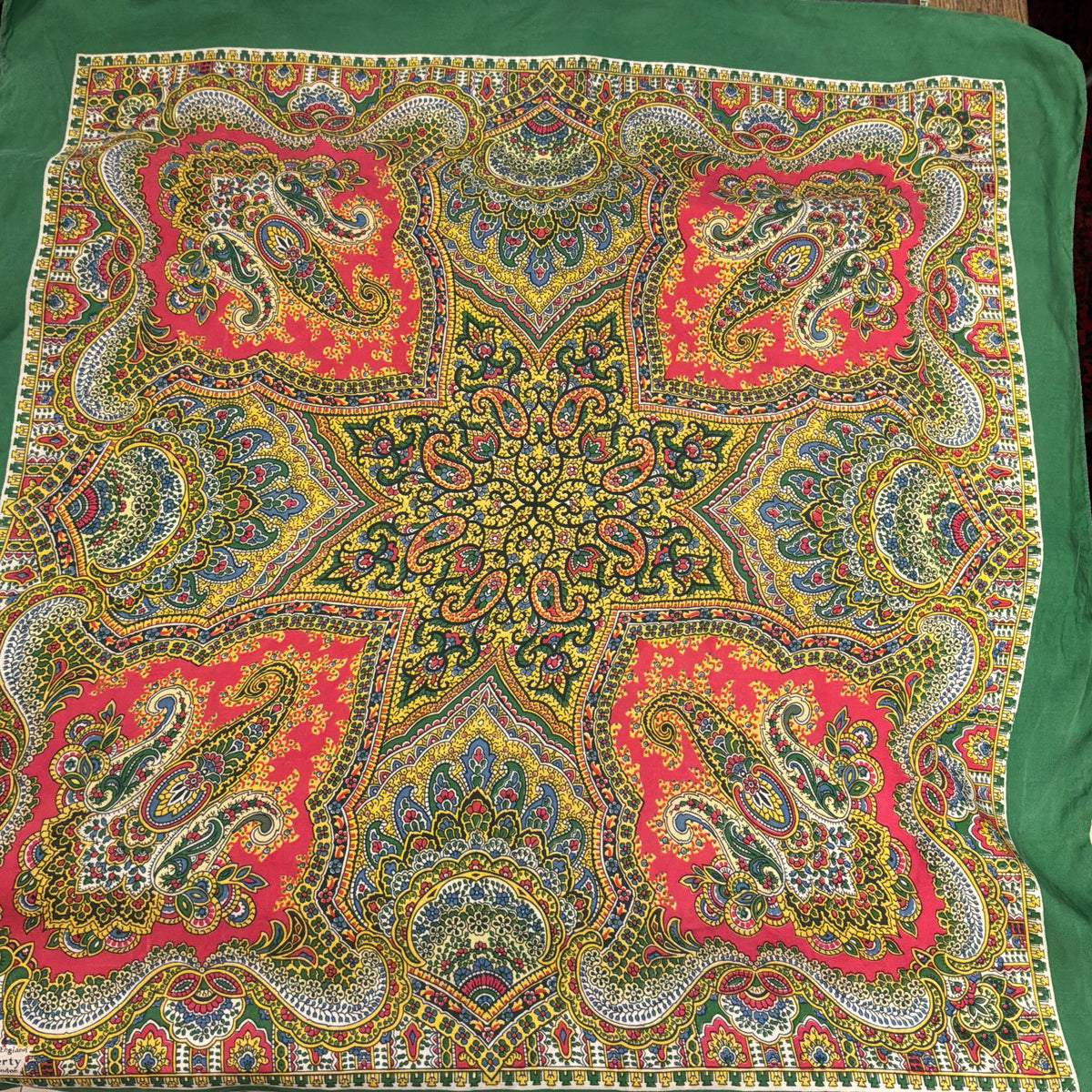 Vintage Liberty of London 1950/60s Pure Silk Vibrant Paisley Scarf