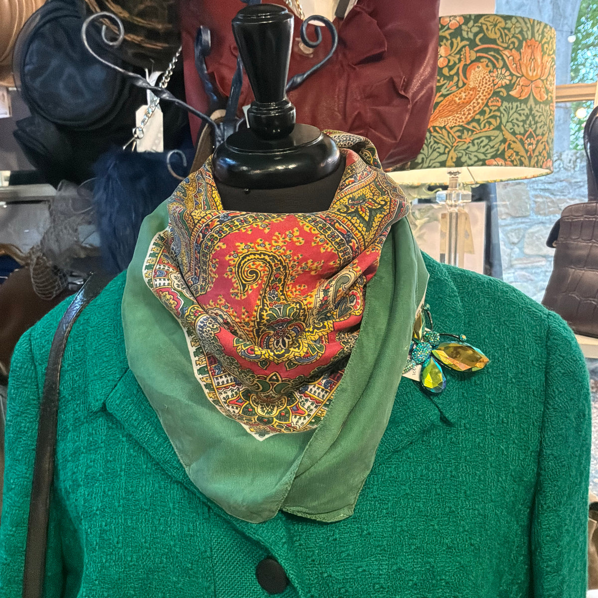 Vintage Liberty of London 1950/60s Pure Silk Vibrant Paisley Scarf