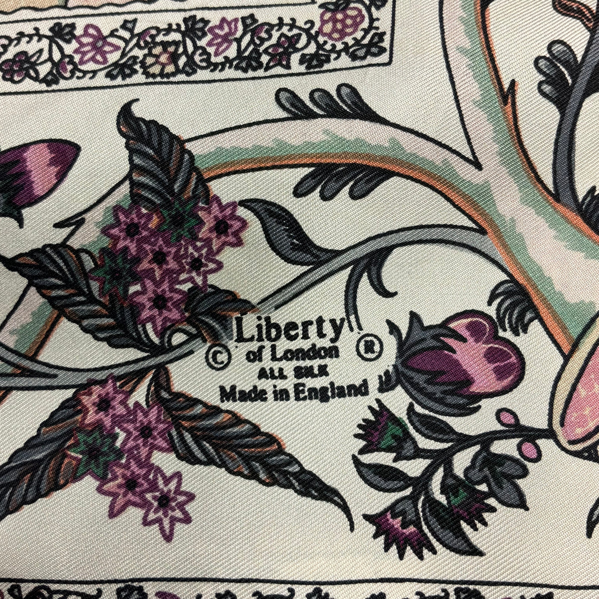 Vintage Liberty of London Pure Silk Large Scarf in Tree of Life Design