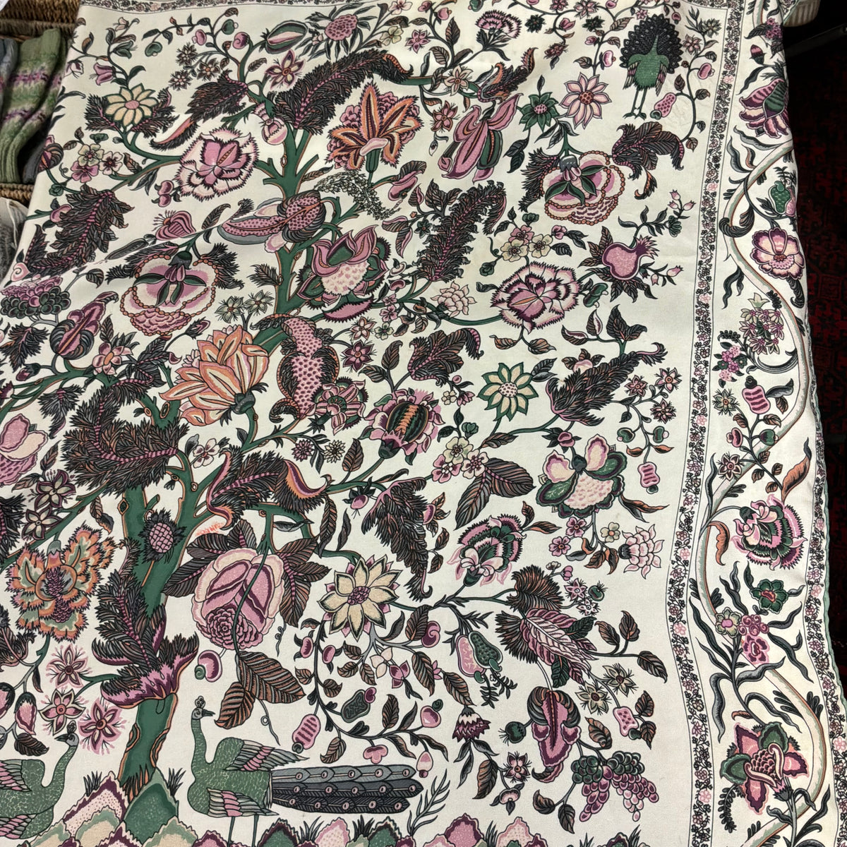 Vintage Liberty of London Pure Silk Large Scarf in Tree of Life Design