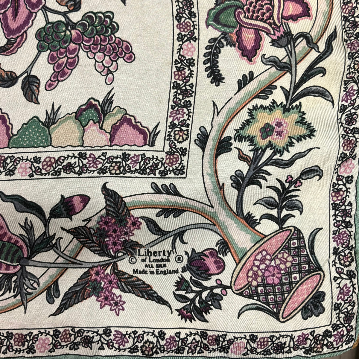 Vintage Liberty of London Pure Silk Large Scarf in Tree of Life Design