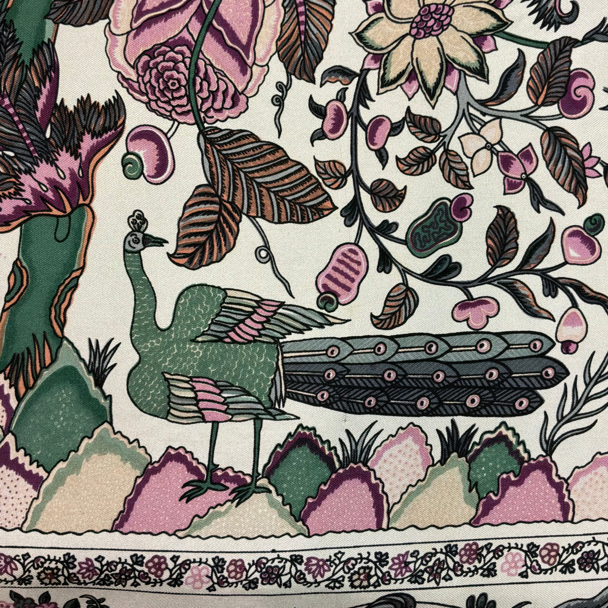 Vintage Liberty of London Pure Silk Large Scarf in Tree of Life Design