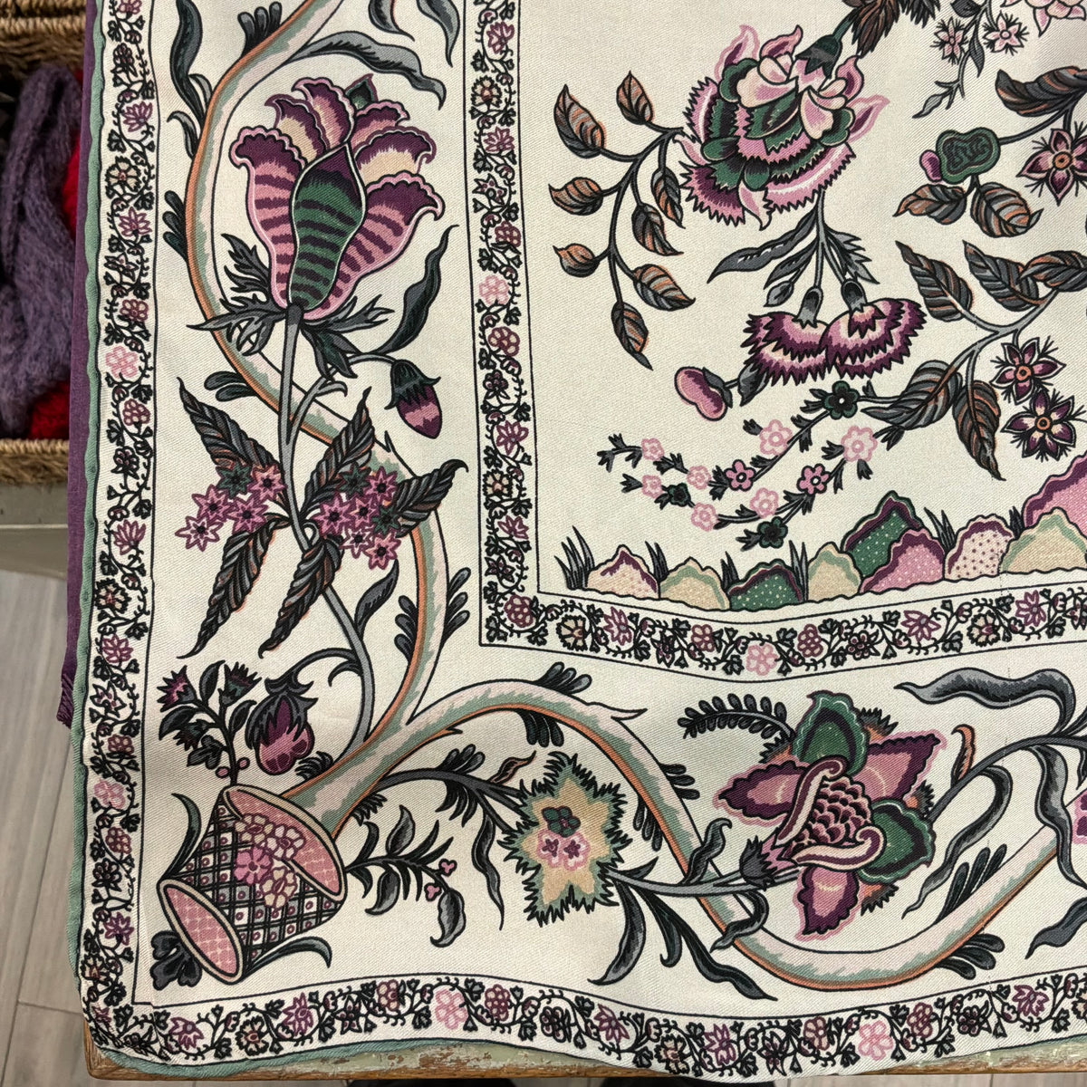 Vintage Liberty of London Pure Silk Large Scarf in Tree of Life Design