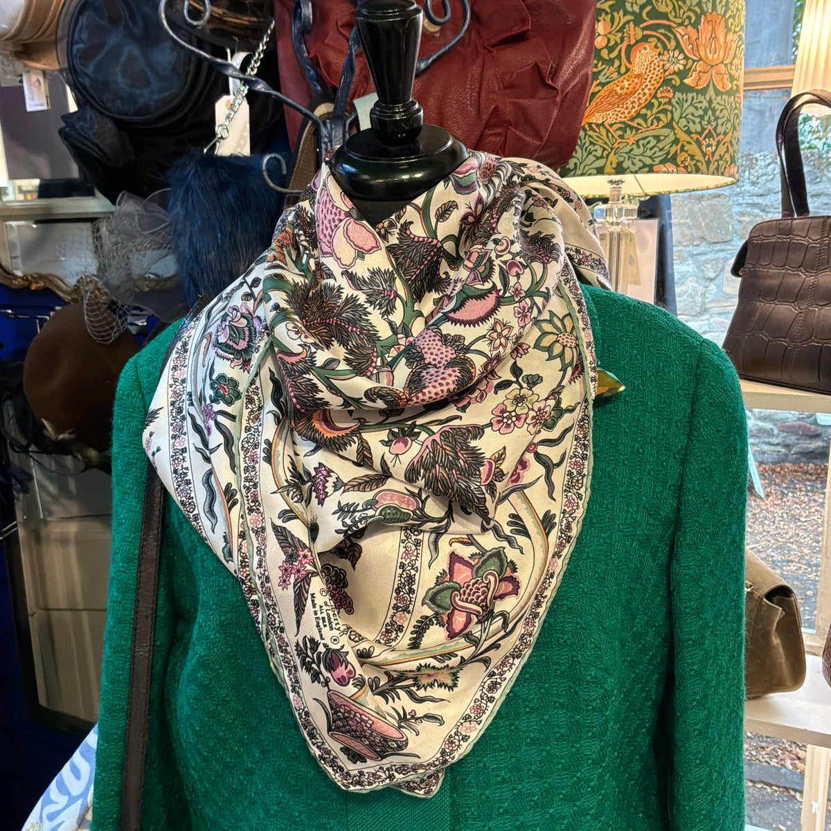 Vintage Liberty of London Pure Silk Large Scarf in Tree of Life Design