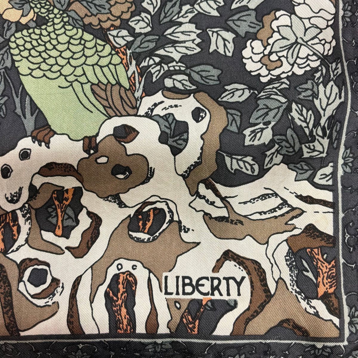 Vintage Liberty of London Pure Silk Scarf Oriental Duck Pond Bird Floral Design