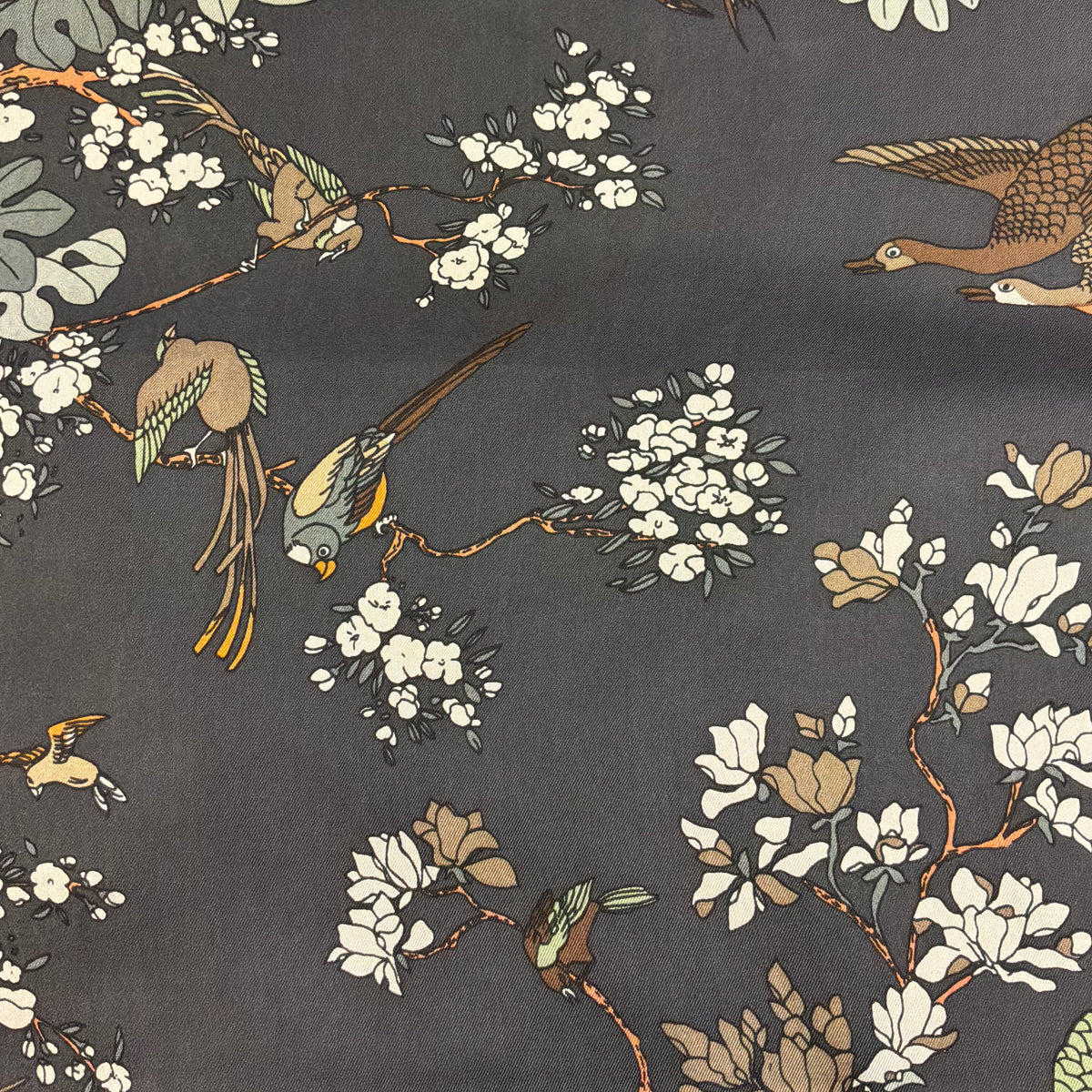 Vintage Liberty of London Pure Silk Scarf Oriental Duck Pond Bird Floral Design