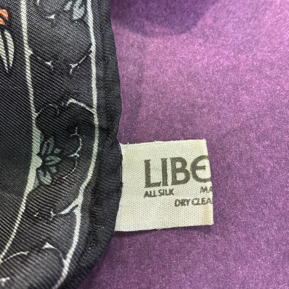 Vintage Liberty of London Pure Silk Scarf Oriental Duck Pond Bird Floral Design