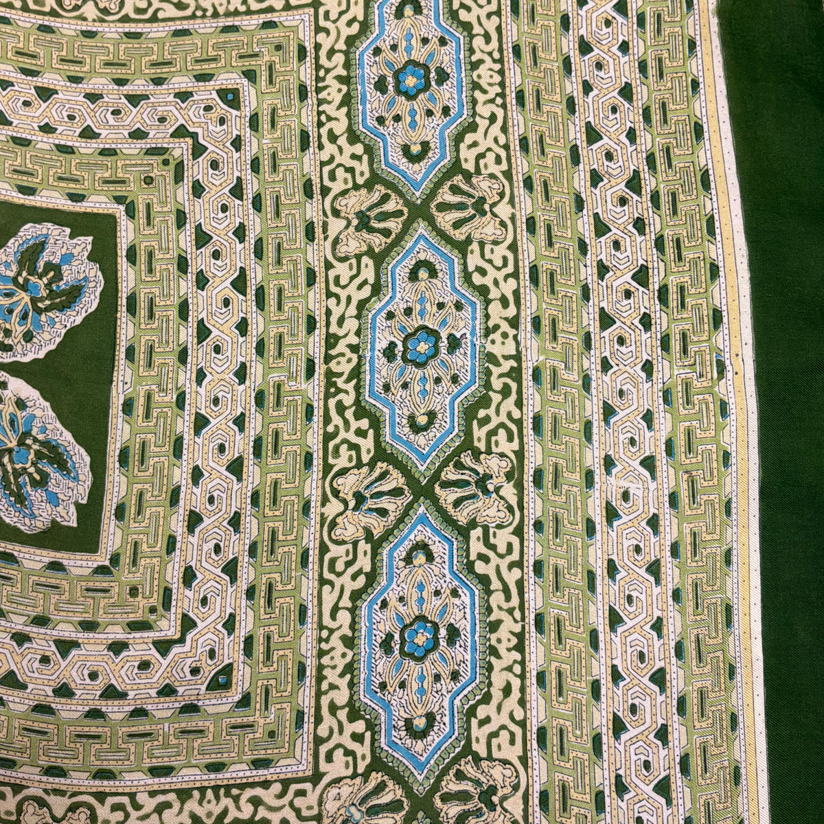 Vintage Liberty of London Pure Silk Green Geometric Scarf in Mid Century Design