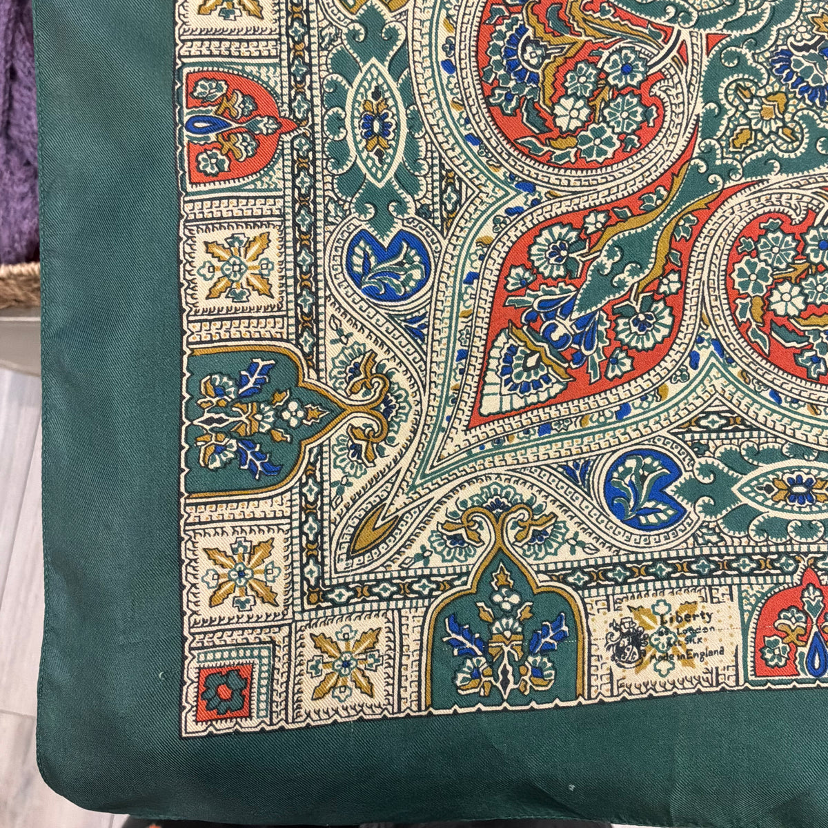Vintage Liberty of London Pure Silk Scarf in Mid Century Paisley Print