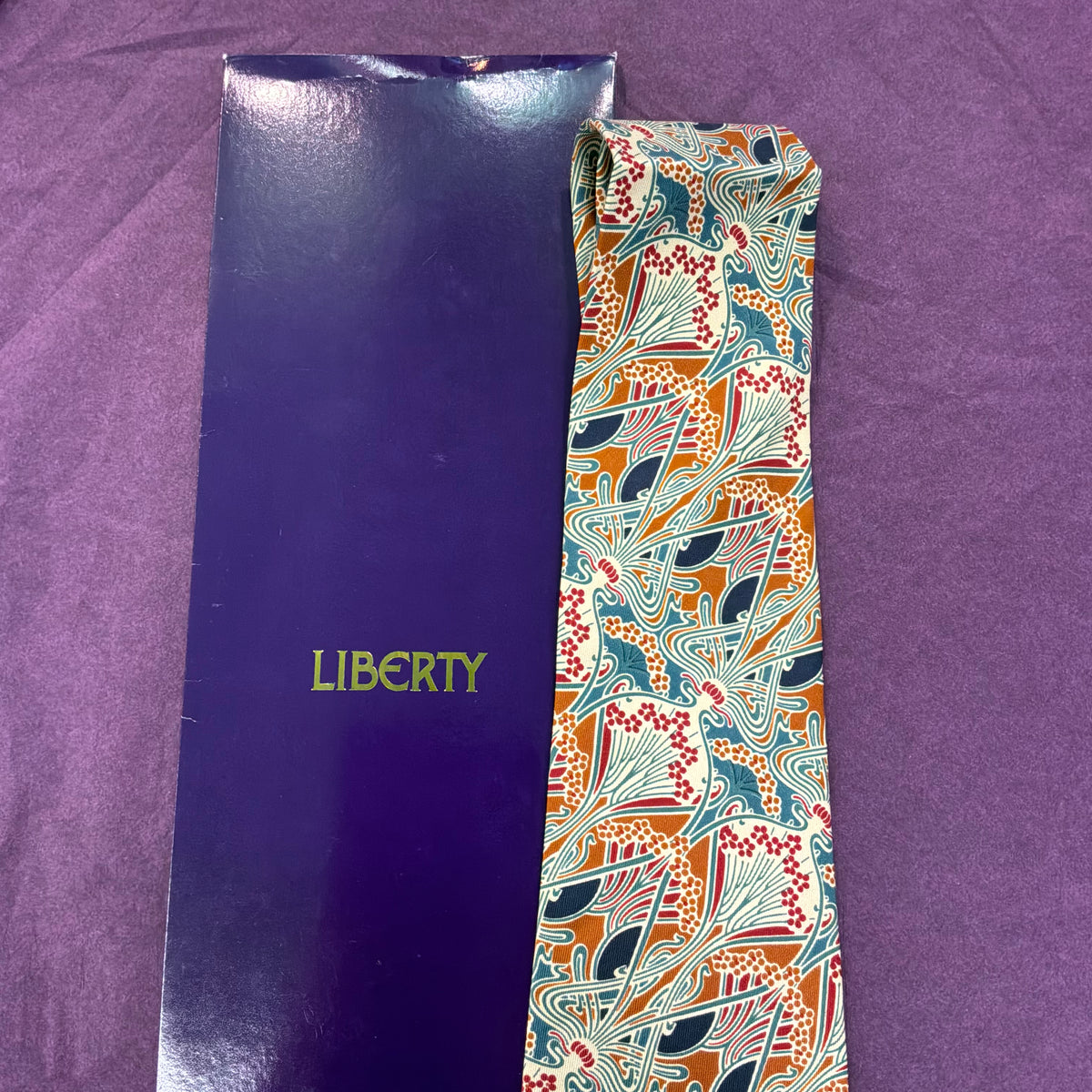 Vintage Liberty of London Ianthe Pure Silk Tie - Unused and with Original Packaging