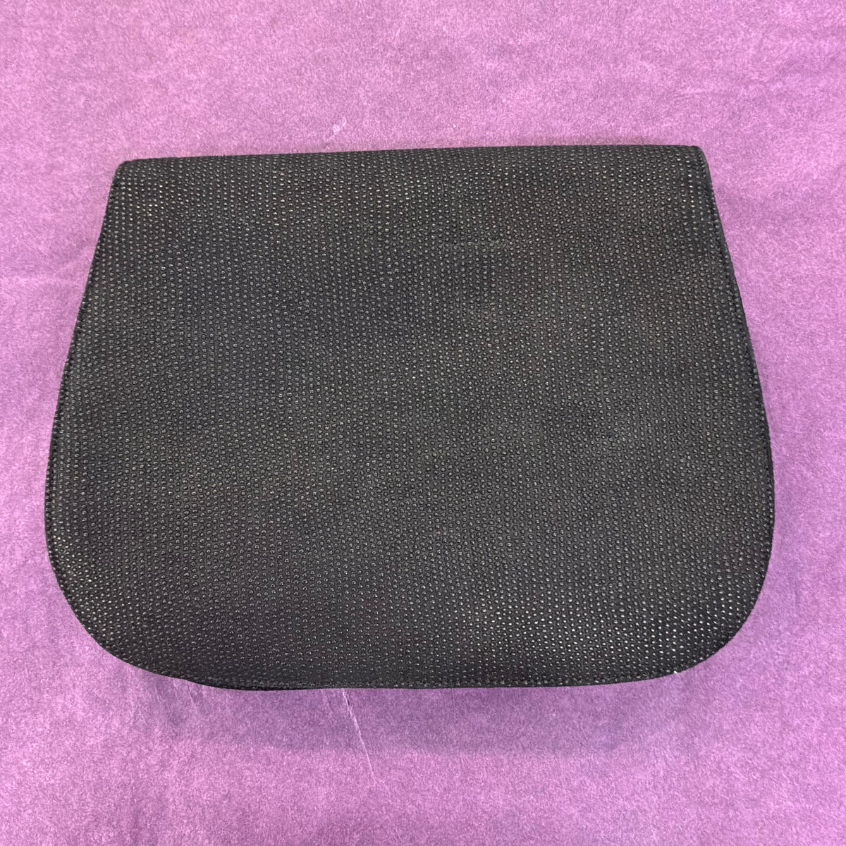 Vintage Kurt Geiger Black Leather Evening Bag with Clover, Clutch or Shoulder Bag