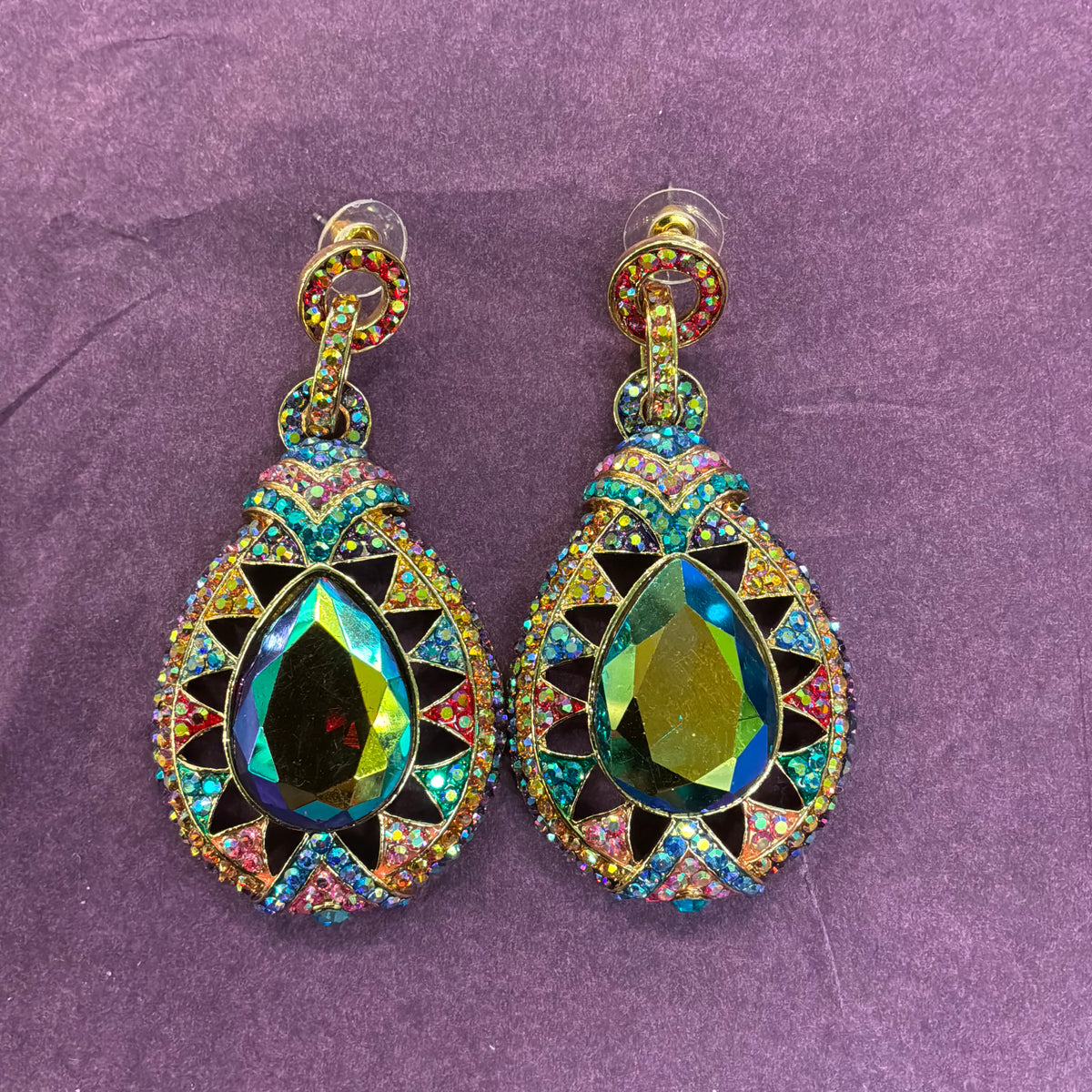 Vintage Butler & Wilson Large Crystal Drop Statement Earrings