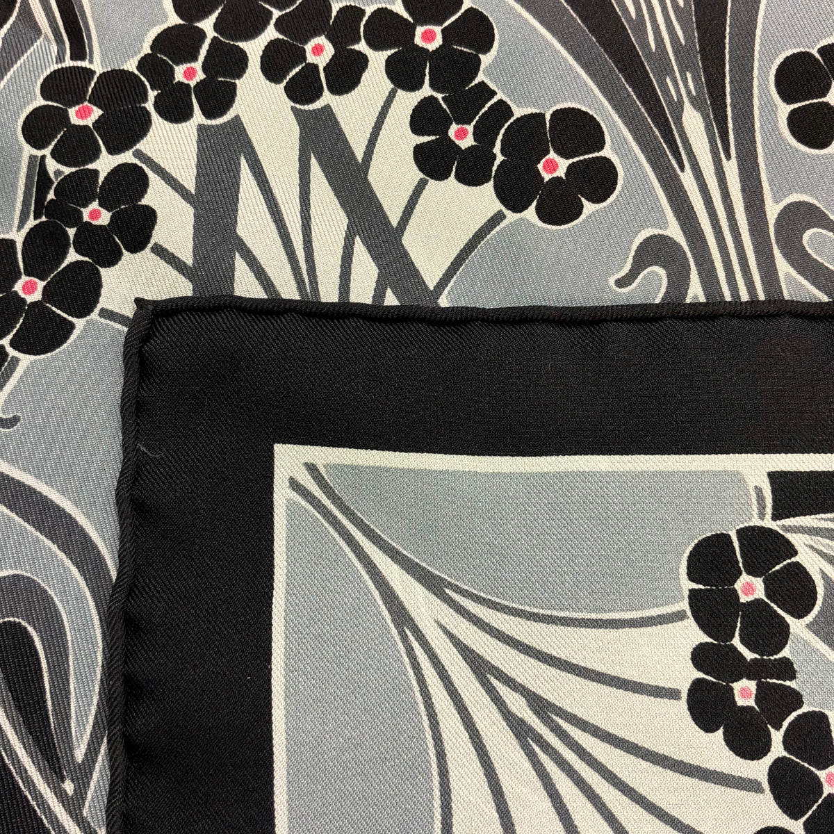 Vintage Liberty of London Ianthe Pure Silk Scarf in Monotone Colours, Unworn and Boxed
