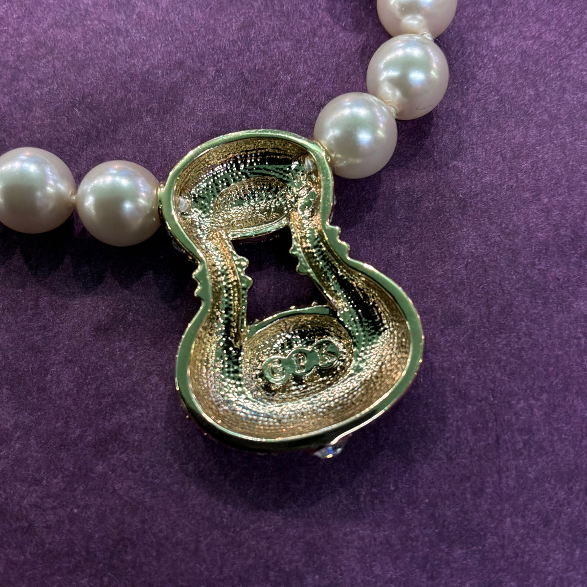 Clarion Pell Faux Pearl Necklace Princess Grace Kelly Replica Crystal Pendant